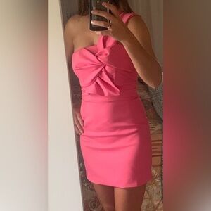DO+BE Hot Pink Dress, one shoulder